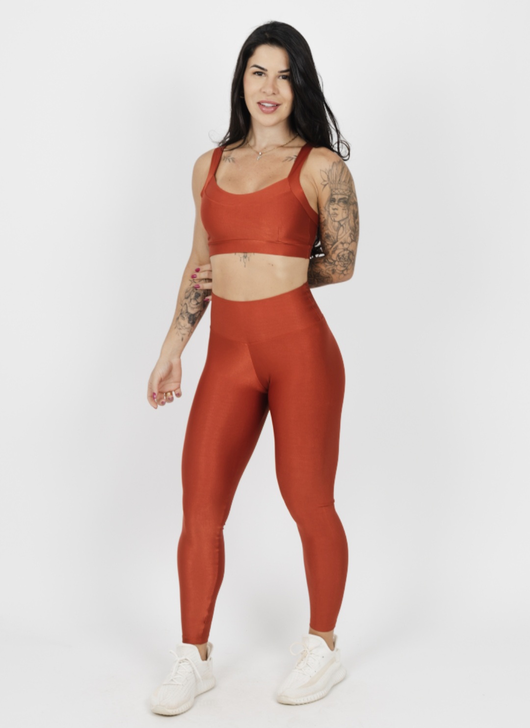 Conjunto Cós Básico de Compressão Terracota