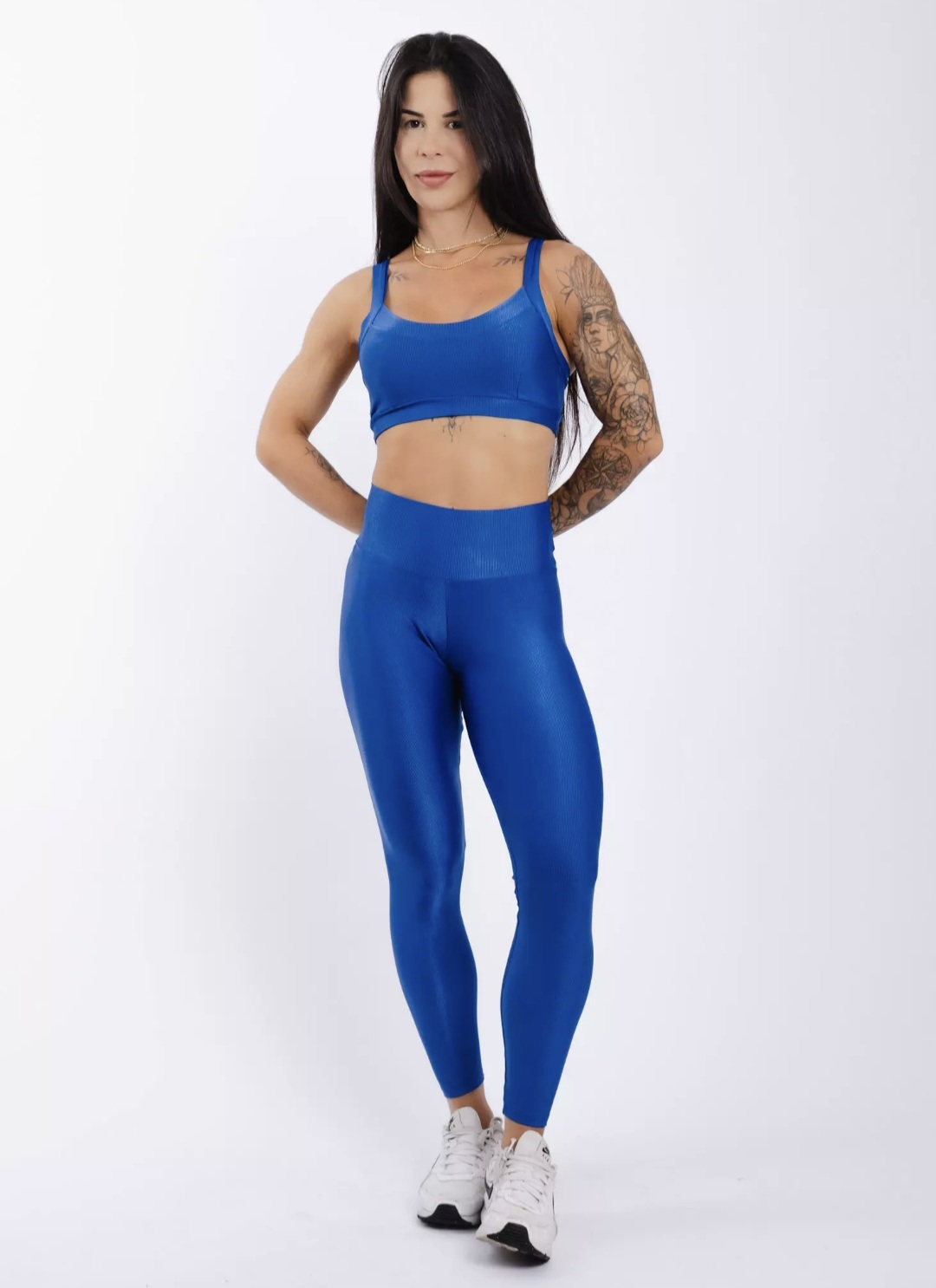 Conjunto Cós Básico de Compressão Azul Bic
