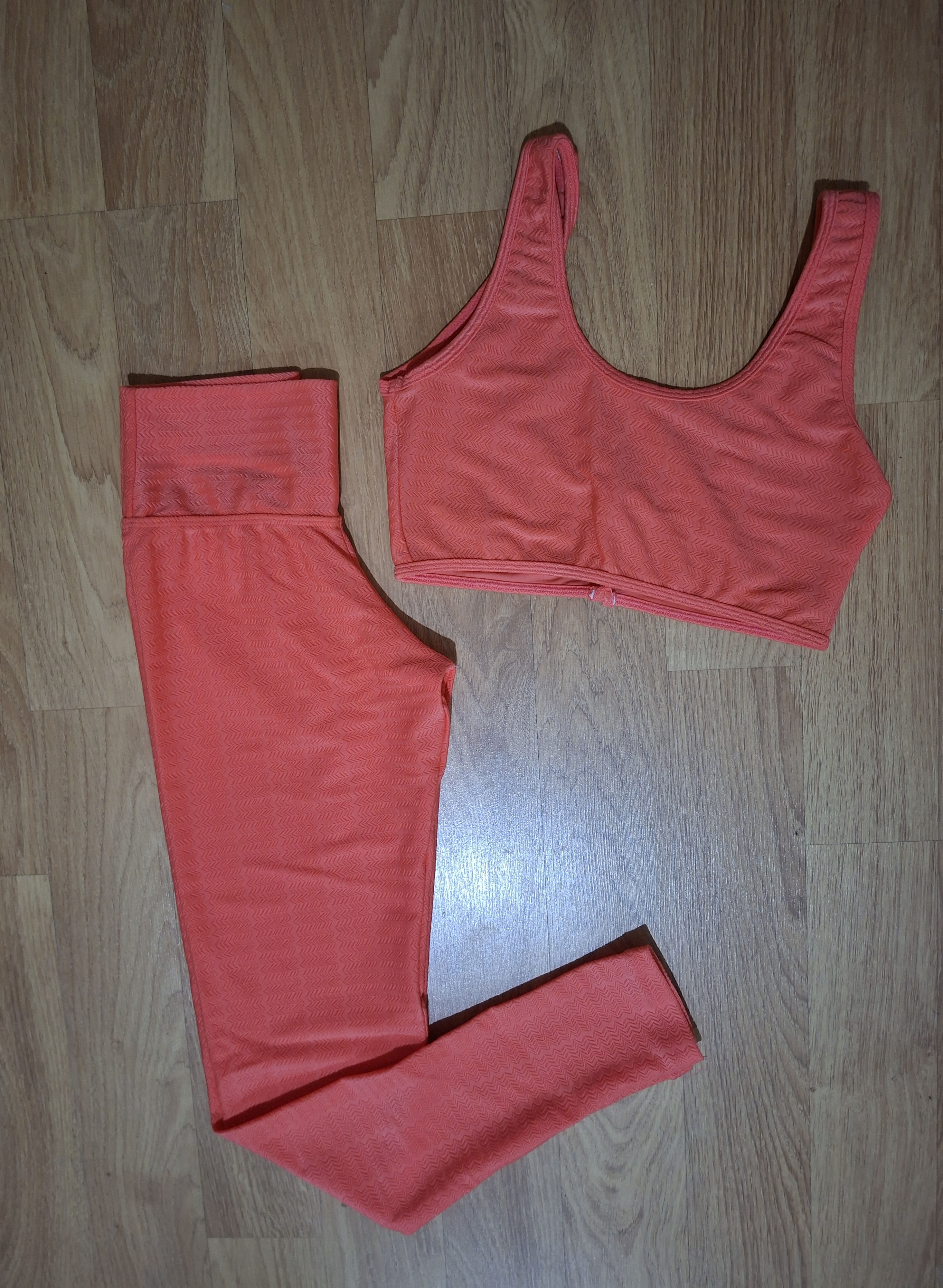 Conjunto Calça Cós Básico com Textura Laranja