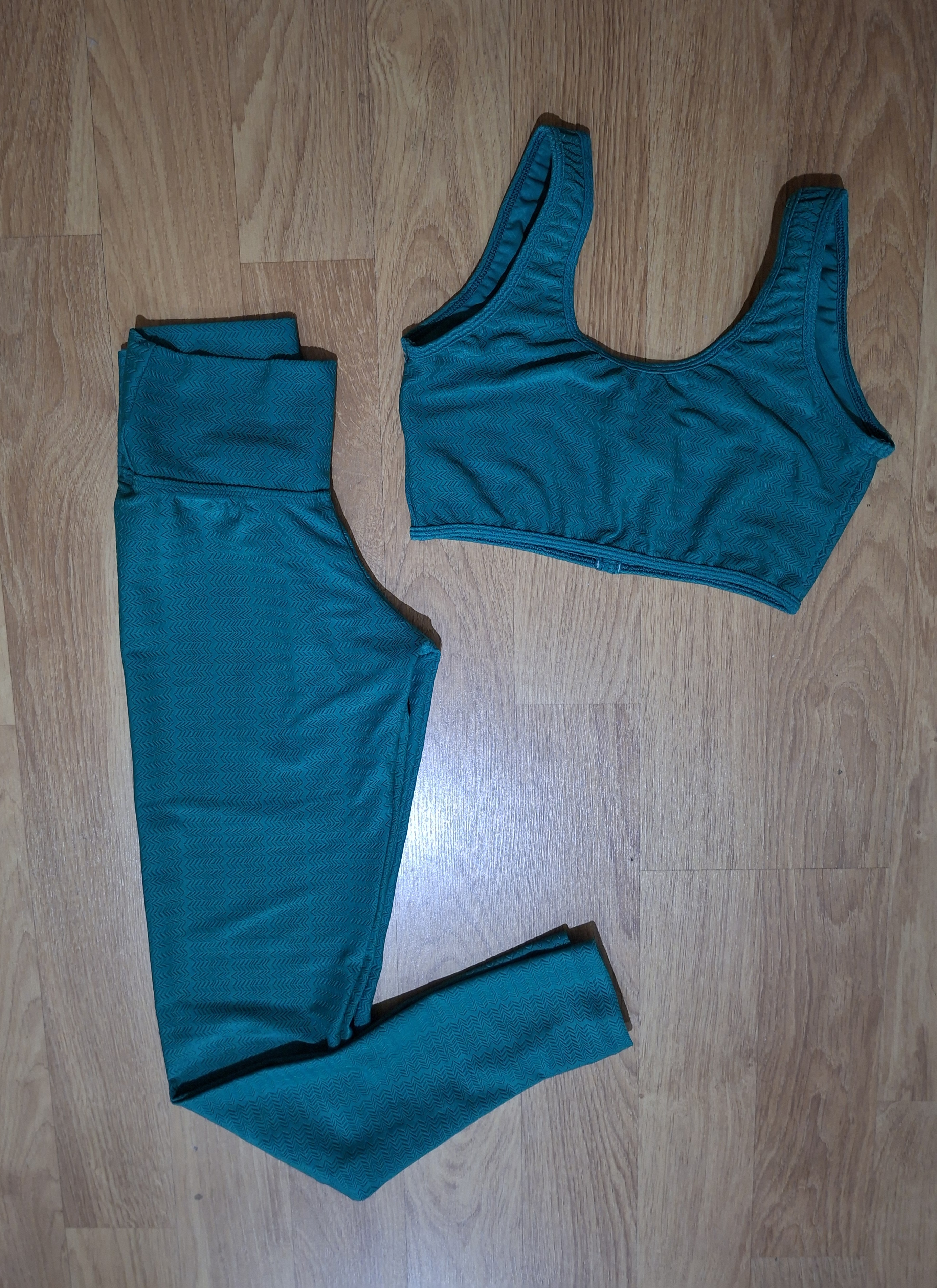 Conjunto Calça Cós Básico com Textura Verde