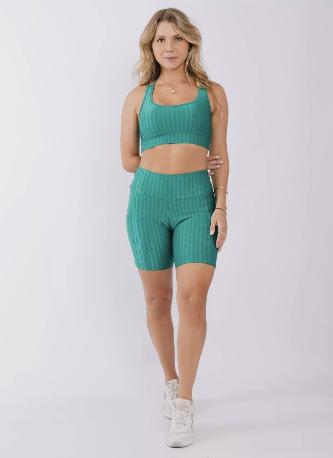 Conjunto de Bermuda Cós Básico Cirré Esmeralda