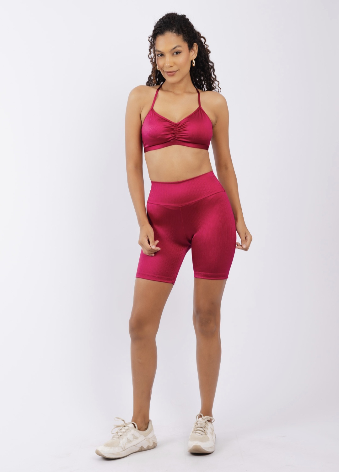 Conjunto Bermuda Cós Básico Cirré Vinho