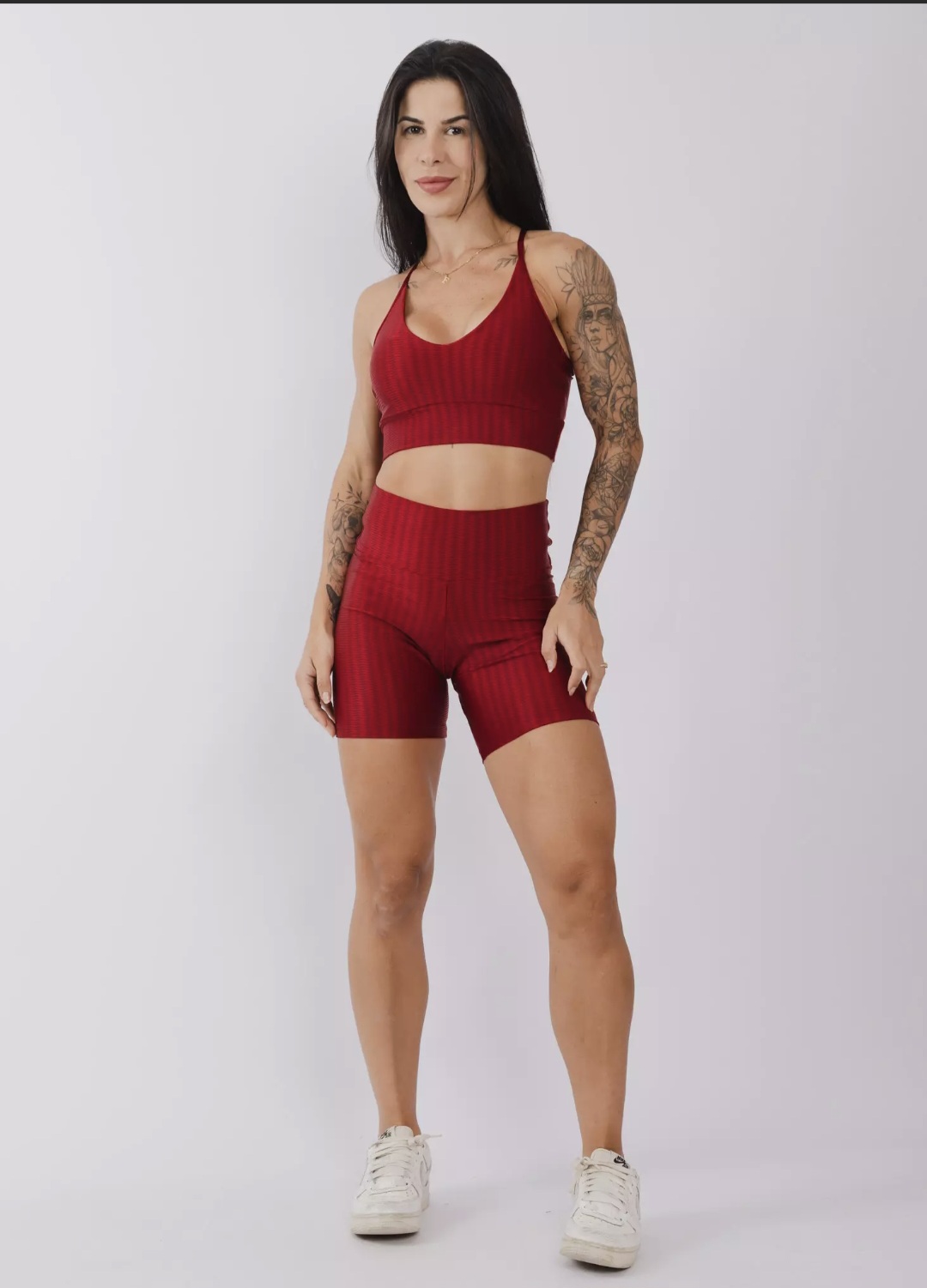 Conjunto Bermuda Cós Básico Cirré Vermelho