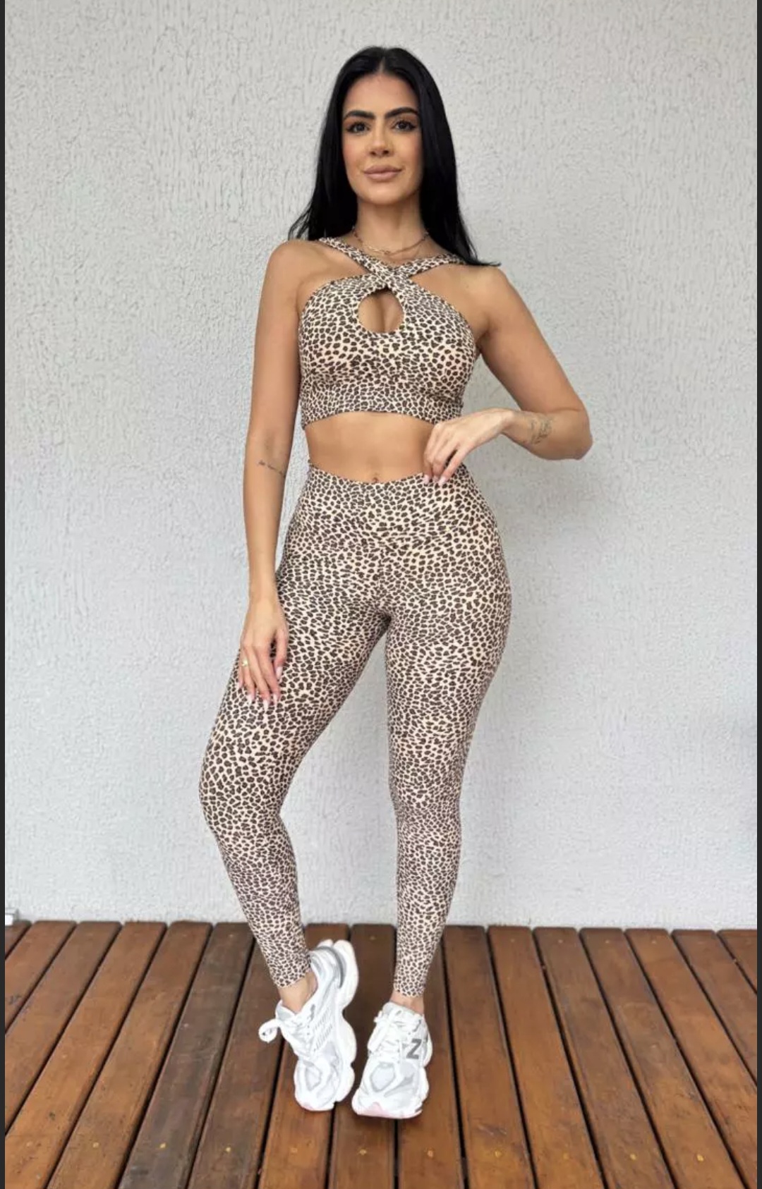 Conjunto Cós Básico Poliamida Oncinha Marrom