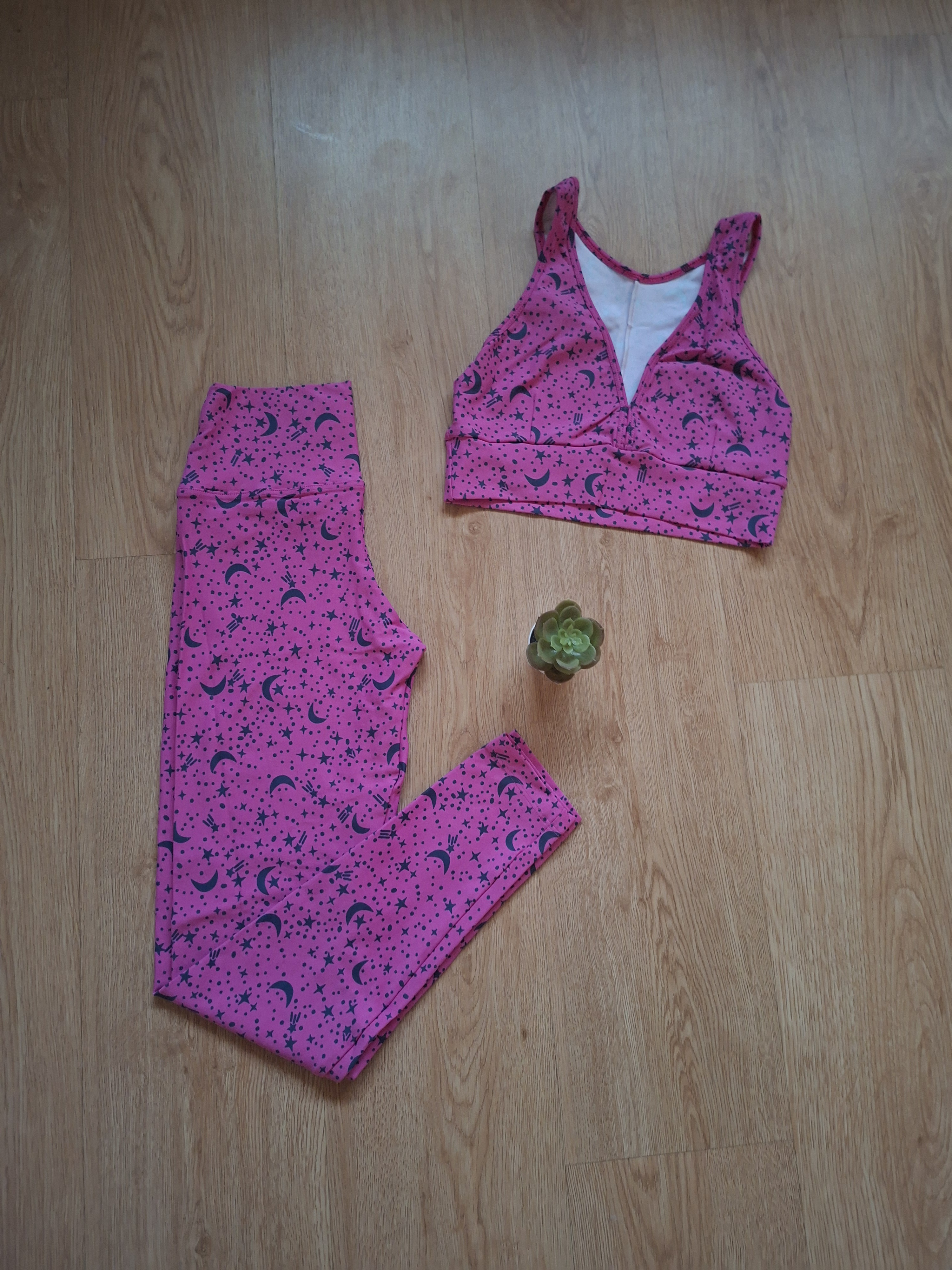 Conjunto Cós Básico Poliamida Estrela Rosa