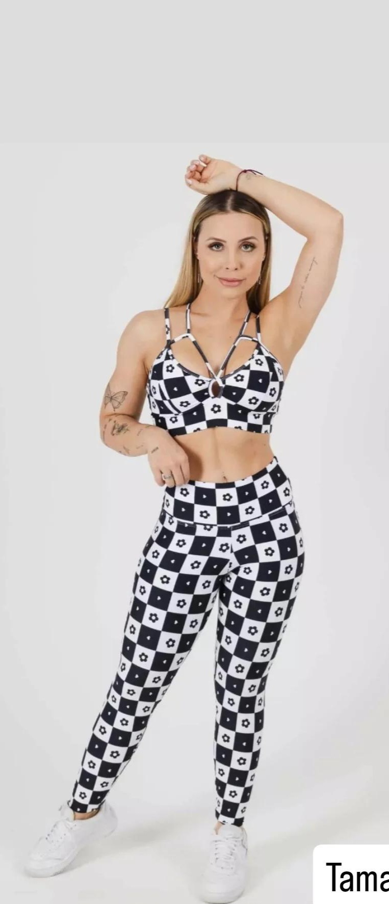 Conjunto Cós Básico Poliamida Preto e Branco